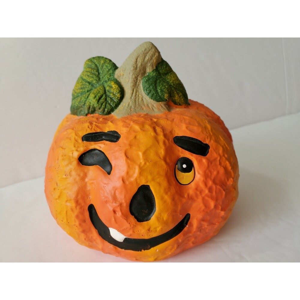 K's Collection Figurine Jack-o-Lantern Winking PumpKin Halloween Ceramic Vintage
